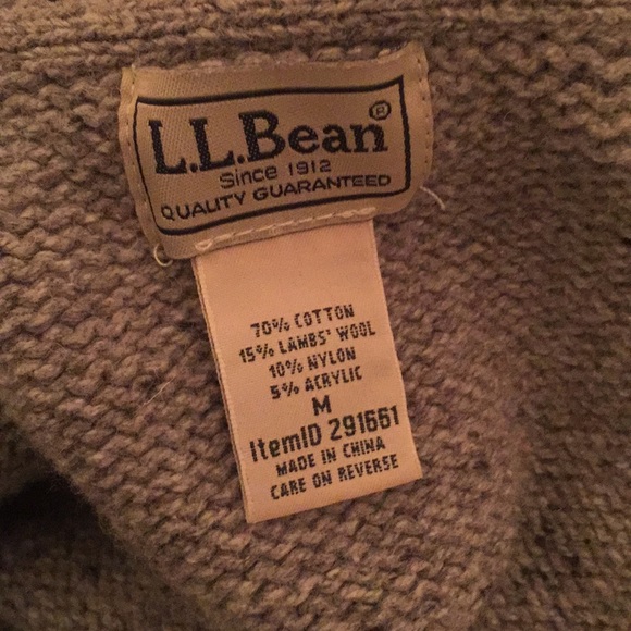 *SOLD* Wool Cable Knit L. L. Bean Sweater - Picture 4 of 4